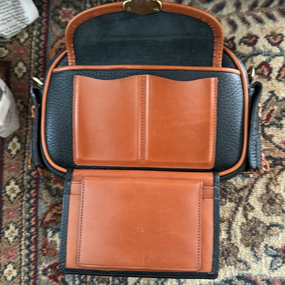 Vintage Black Dooney & Bourke Pebble Scottish Kilty Crossbody Bag Purse no strap - Picture 3 of 6
